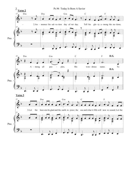 Psalm 96 Today Is Born A Savior Piano Vocal Page 2