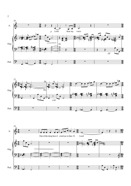 Psalm Prelude Out Of The Deep For Organ And Alto Voice Page 2