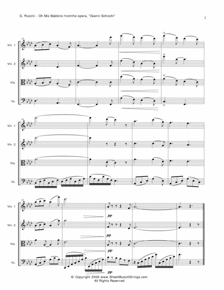 Puccini G Oh Mio Babbino For String Quartet Page 2