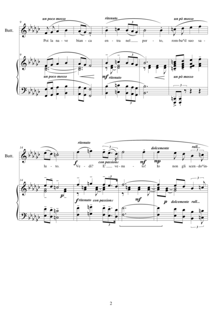 Puccini M Butterfly Act2 Un Bel D Vedremo Soprano And Piano Page 2