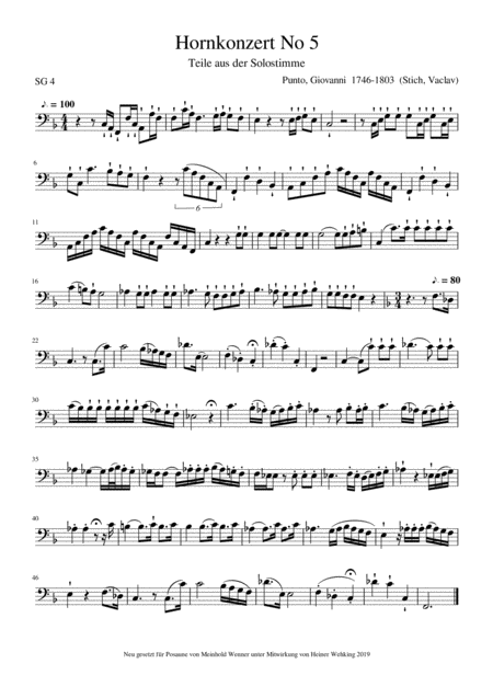 Punto Stich Giovanni Vaclav Hornkonzert No 5 Punto Stich Giovanni Vaclav Hornkonzert No 11 2 Pieces For Trombone Posaune Page 2