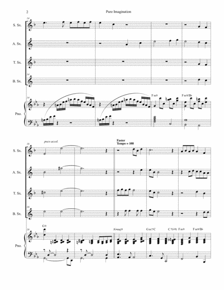 Pure Imagination For Saxophone Quartet And Piano Page 2