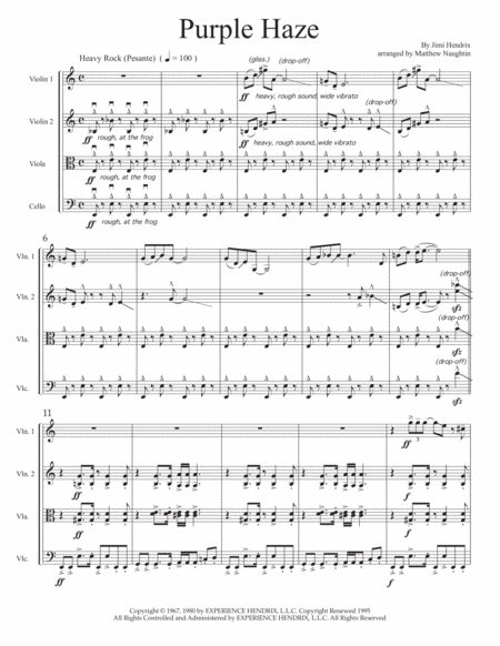 Purple Haze For String Quartet Page 2