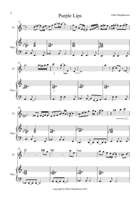 Purple Lips By Ellen Macpherson Composed For Solo Funky Flute With Piano Accompaniment Page 2