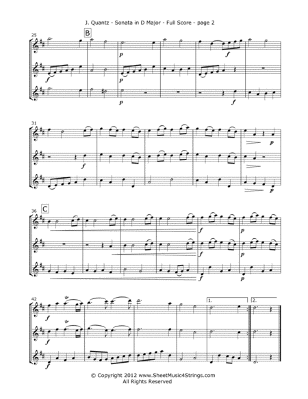 Quantz J Sonata In D Mvt 3 For Three Violins Page 2