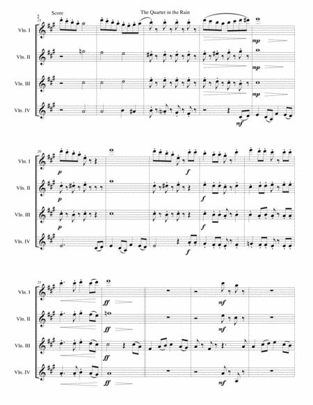 Quartet In The Rain For 4 Violins Page 2