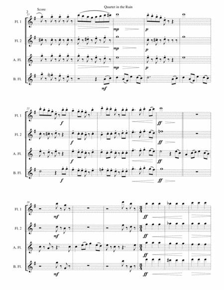 Quartet In The Rain For Flute Quartet With Alto And Bass Page 2