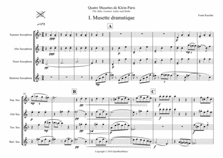 Quatre Musettes De Klein Paris For Saxophone Quartet Satb Page 2