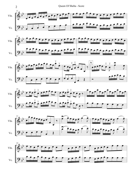 Queen Of Sheba For Violin And Cello Page 2