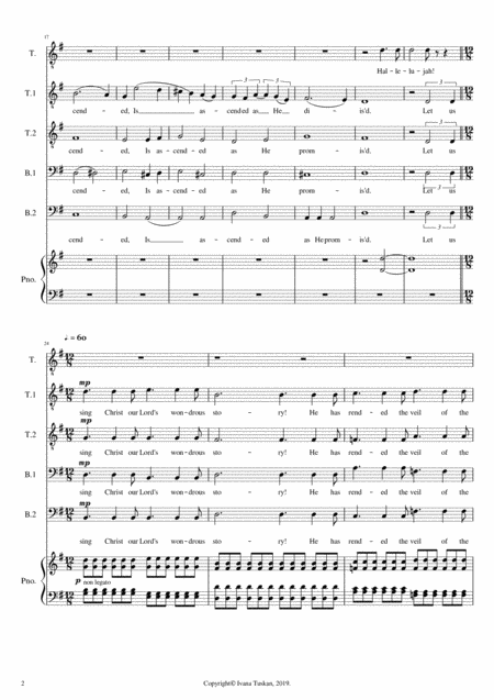 Queen Of The Heavens Regina Coeli G Major Ttbbt Solo Piano Organ Cut Version Page 2