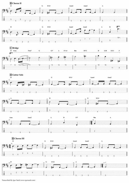 Queen Sail Away Sweet Sister Accurate Bass Transcription Whit Tab Page 2