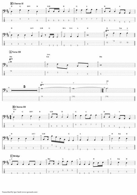 Queen Teo Torriatte Let Us Cling Together Accurate Bass Transcription Whit Tab Page 2