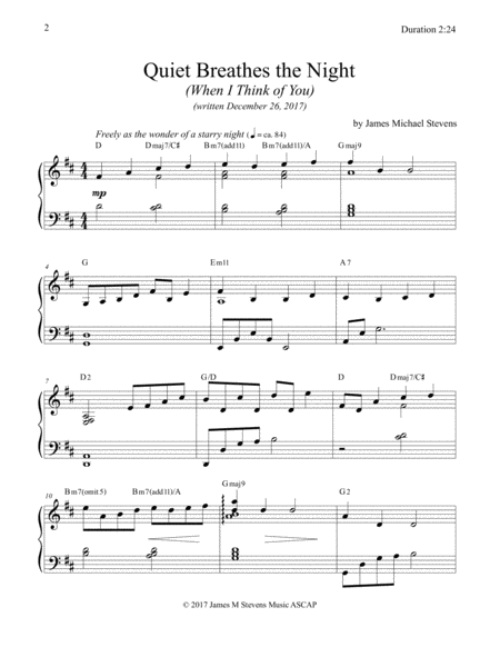 Quiet Breathes The Night Romantic Piano Page 2