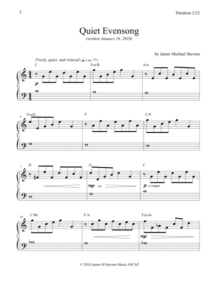 Quiet Evensong Reflective Piano Page 2