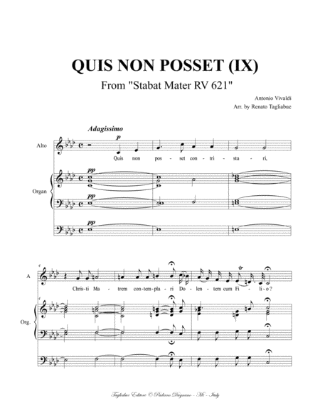 Quis Non Posset Ix From Stabat Mater Rv 621 For Alto And Organ 3 Staff Page 2