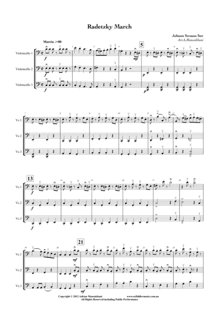 Radetzky March By Johann Strauss Snr Arranged For 3 Cellos By Adrian Mansukhani Page 2