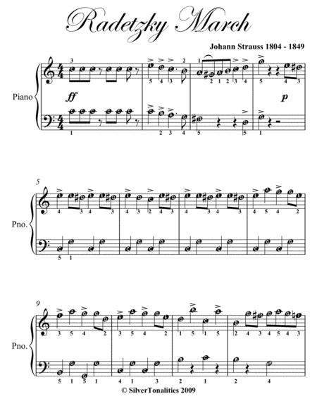 Radetzky March Easy Piano Sheet Music Page 2