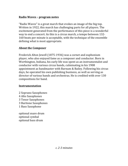 Radio Waves For Saxophone Ensemble Page 2