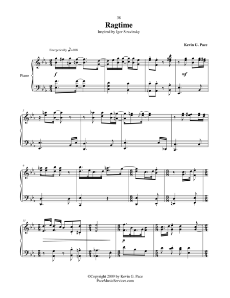 Ragtime After Stravinsky Piano Solo Page 2