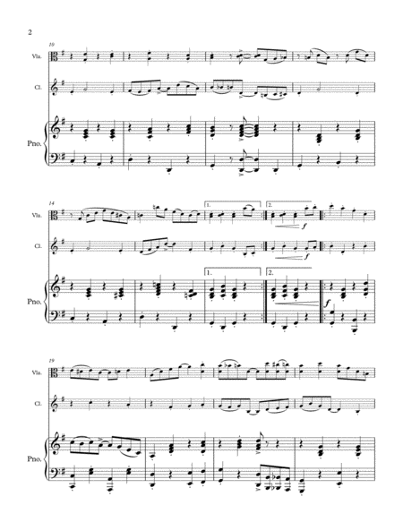 Ragtime Clarinet Viola And Piano Page 2