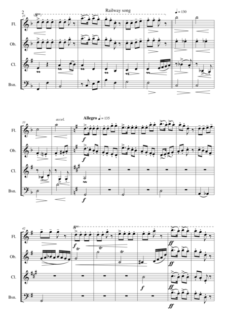 Railway Song Auf De Schwb Sche Eisebahne For Wind Quartet Page 2