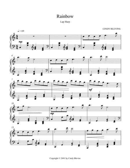 Rainbow An Original Solo For Lap Harp From My Book Gentility Lap Harp Version Page 2