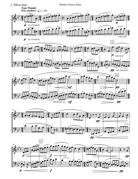 Ravel Mother Goose Suite Selections For Flute And Bassoon Duet Page 2