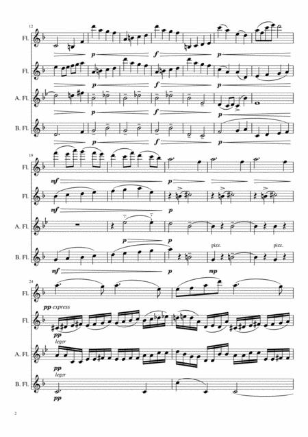Ravel String Quartet For Flute Quartet 1 Allegro Moderato Page 2