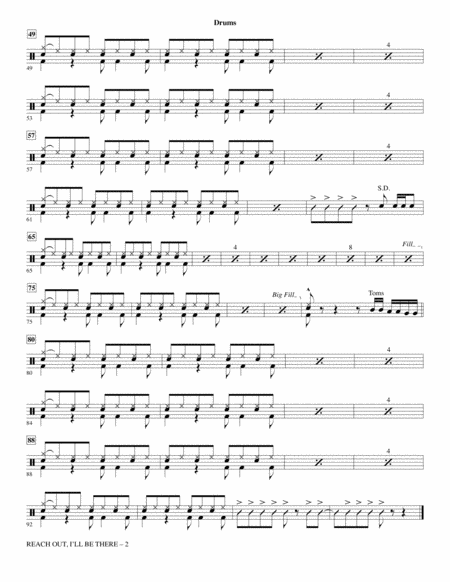 Reach Out I Will Be There Arr Alan Billingsley Drums Page 2