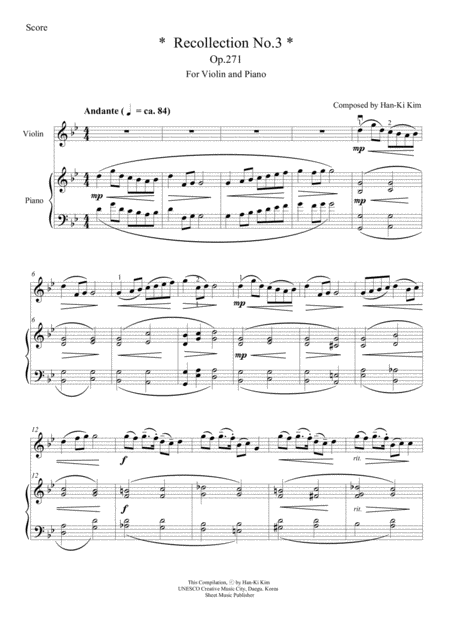 Recollection No 3 For Violin And Piano Page 2
