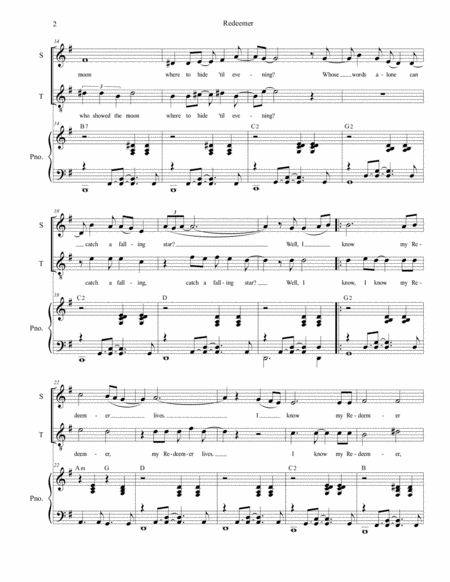 Redeemer For 2 Part Choir Sop Ten Page 2