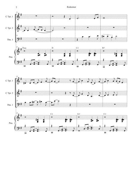 Redeemer For Brass Quartet And Piano Alternate Version Page 2