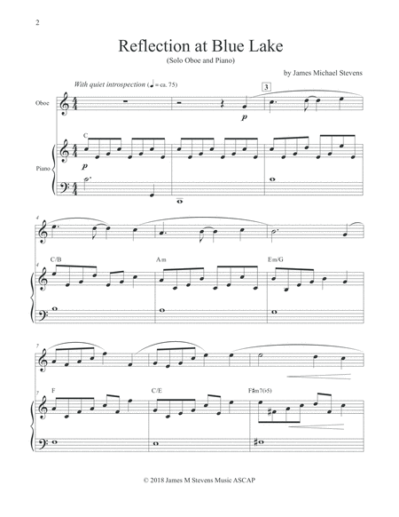 Reflection At Blue Lake Oboe Piano Page 2