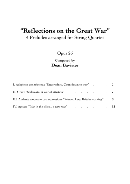 Reflections On The Great War For String Quartet Page 2