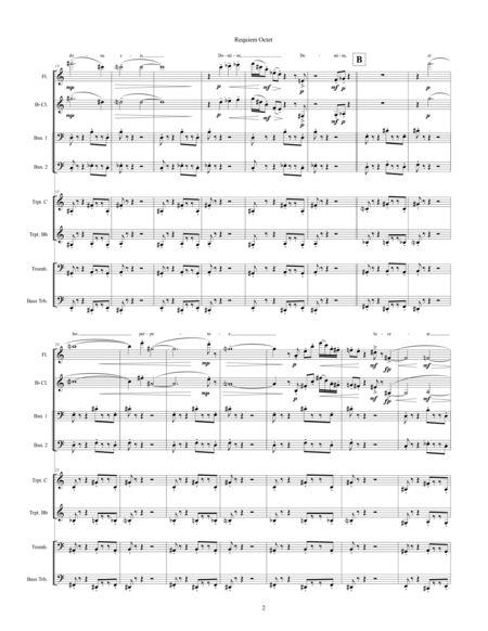 Requiem Octet In Memoriam Gunther Schuller 2015 For Flute Clarinet 2 Bassoons 2 Trumpets 2 Trombones Full Score Page 2