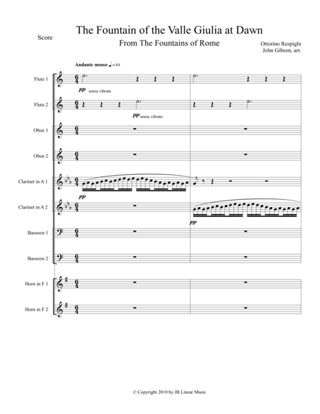 Respighi Fountains Of The Valle Giulia Set For Double Woodwind Quintet Page 2