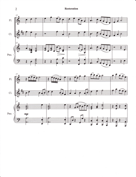 Restoration Come Ye Sinners Flute Clarinet Duet With Piano Page 2