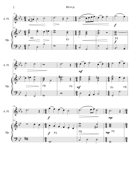 Reve Je For Alto Flute And Harp Page 2