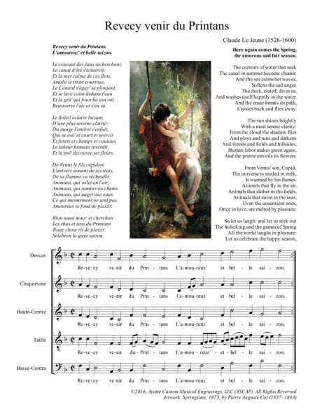 Revecy Venir Du Printans Parisian Chanson For 5 Part Mixed Chorus And Soloists A Cappella Page 2