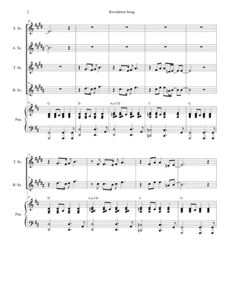 Revelation Song For Saxophone Quartet Page 2