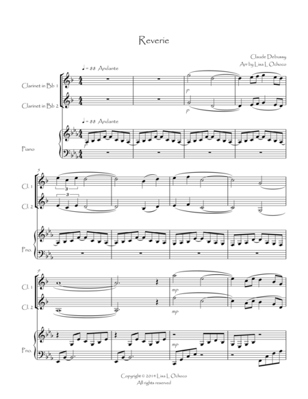 Reverie For Clarinet Duet And Piano Page 2