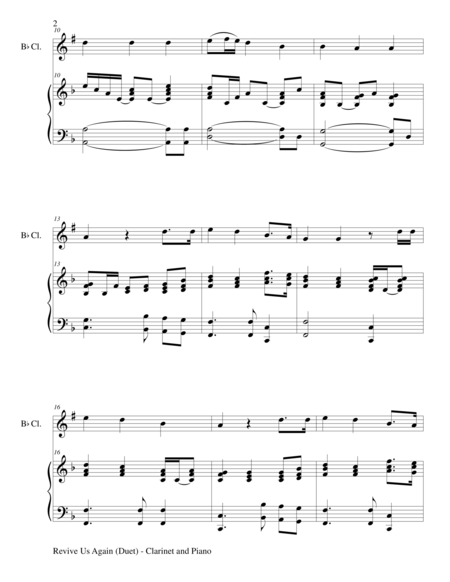 Revive Us Again Duet Bb Clarinet And Piano Score And Parts Page 2