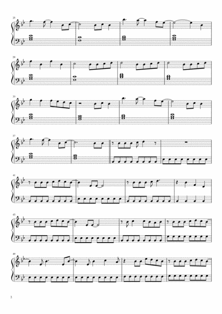 Rewrite The Stars Beginner Piano Page 2