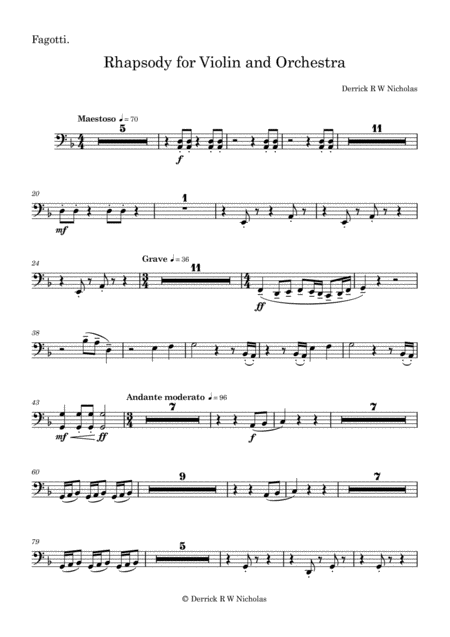 Rhapsody In F For Violin And Orchestra Opus 3 Bassoon Page 2