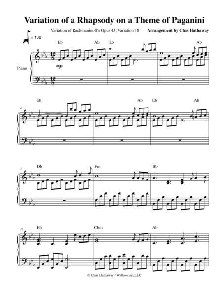 Rhapsody On A Theme Of Paganini Page 2