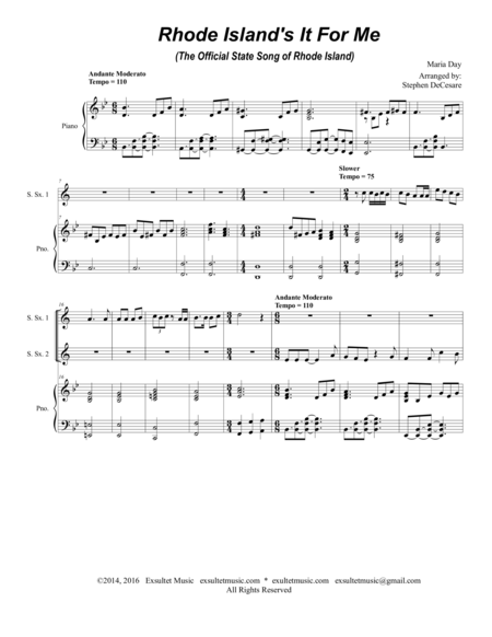 Rhode Islands It For Me For Saxophone Quintet Page 2