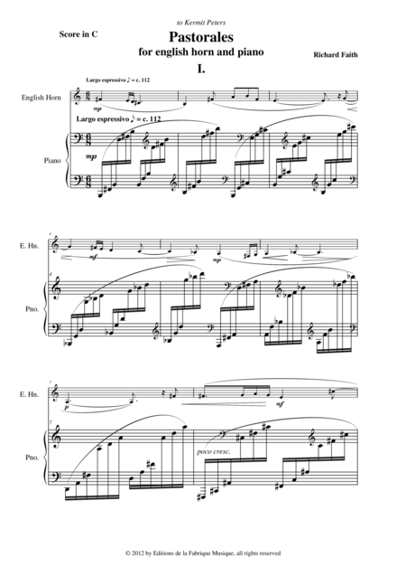 Richard Faith Pastorales For English Horn And Piano Page 2