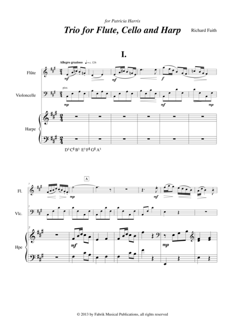 Richard Faith Trio For Flute Cello Or Viola And Harp Page 2