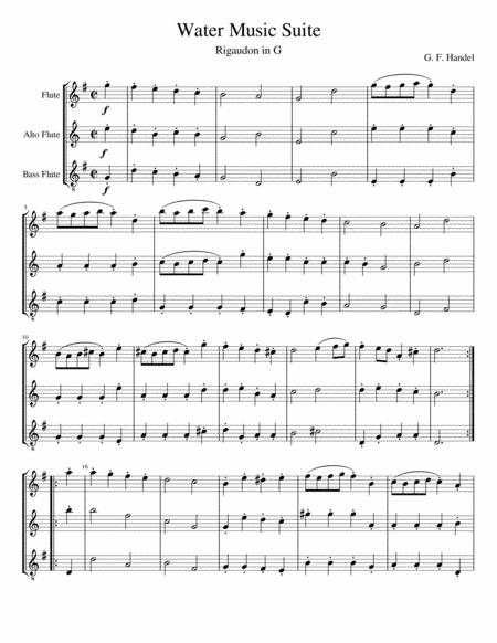 Rigaudon In G From Water Music Flute Choir Page 2