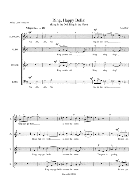 Ring Happy Bells For Satb Chorus A Cappella Page 2